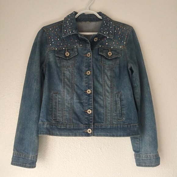 Roz & Ali women's size S Medium wash jean jacket - Picture 1 of 16